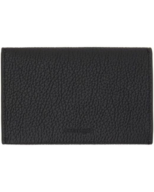Courreges Black Envelope Leather Card Holder