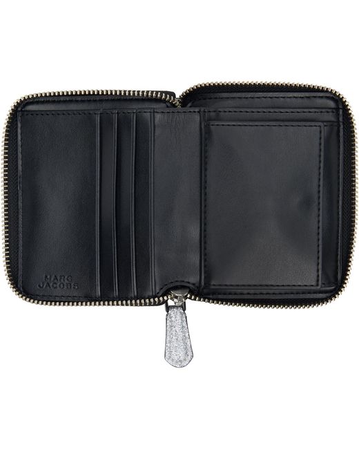 Marc Jacobs Black 'The Coated Glitter Everyday Slim Compact' Wallet