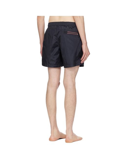Moncler Blue Logo Patch Swim Shorts for men
