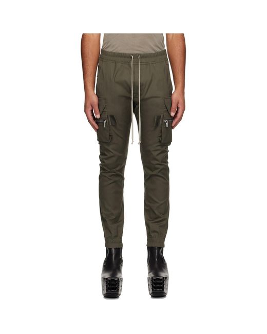 Rick Owens Black Khaki Concordians Mastodon Cargo Pants for men