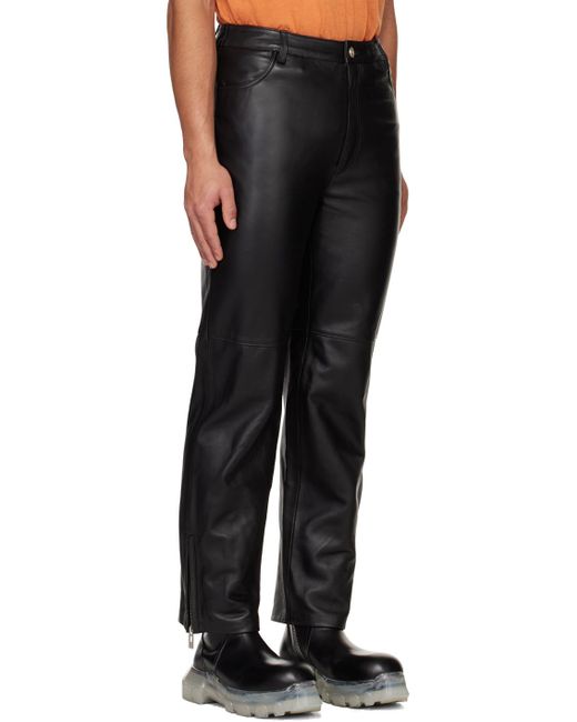 Han Kjobenhavn Relaxed Fitted Leather Trousers in Black for Men | Lyst UK