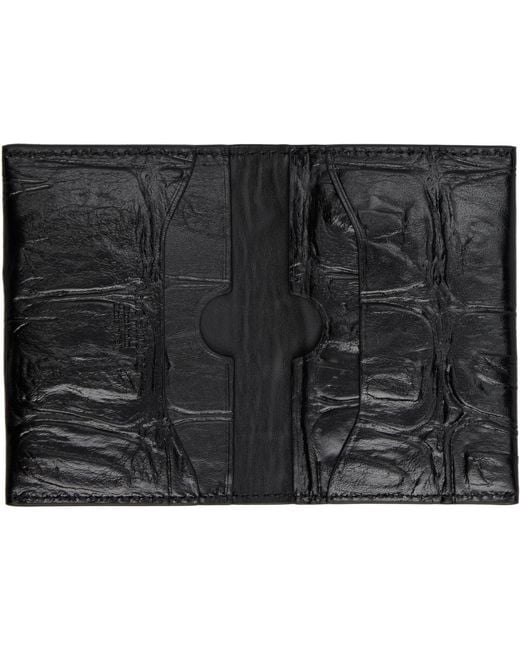 Acne Black Folded Leather Card Holder for men
