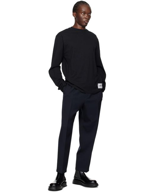 Pantalon bleu marine à cordon coulissant Jil Sander pour homme en coloris Blue
