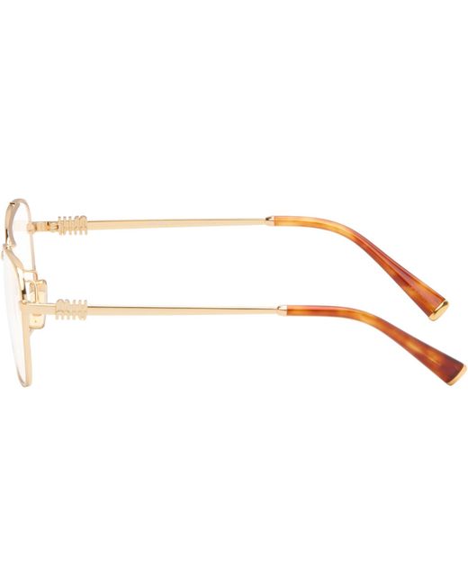 Miu Miu Brown Top Bar Metal Glasses