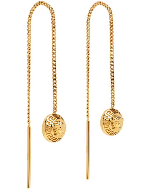 Versace Metallic Gold Medusa Earrings