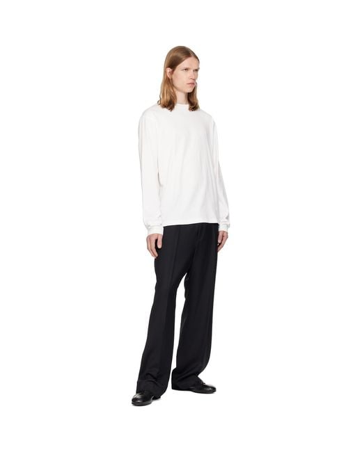 Jil Sander White Three-Pack Long-Sleeved T-Shirts for men