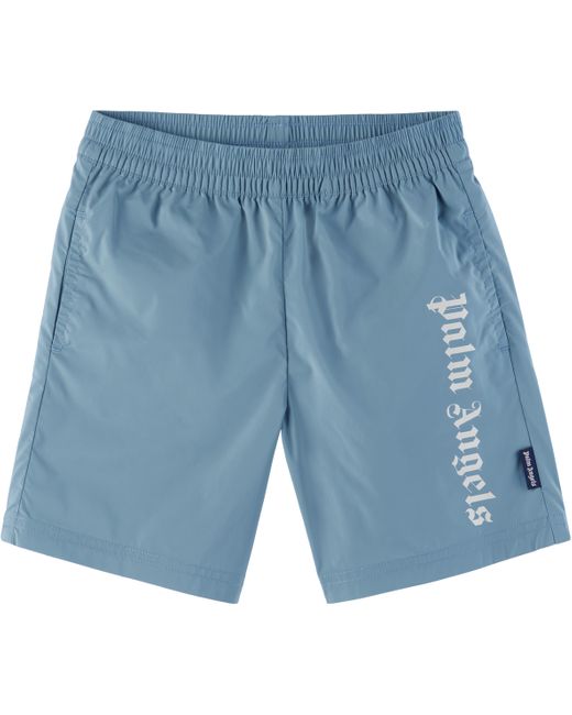 Palm Angels キッズ｜ブルー Overlogo スイムショーツ Blue