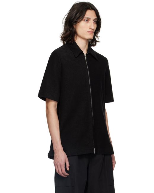 Jil Sander Black Zip Shirt for men