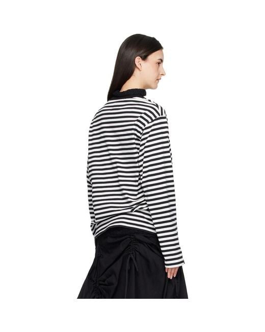 Yohji Yamamoto Black Paneled Long Sleeve T-Shirt