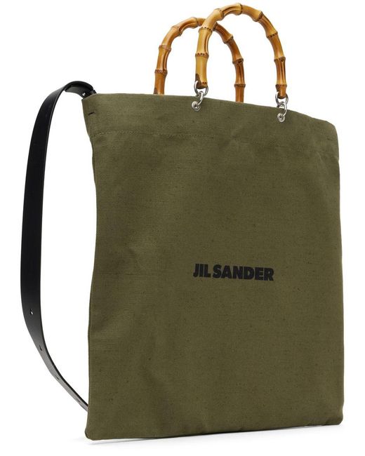 Jil Sander Khaki Square Tote in Green for Men Lyst