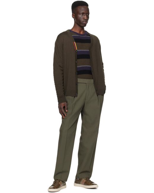 Paul Smith Green Pleated Trousers for men