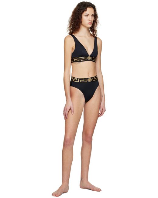 Versace Black Greca Border Bikini Bottom