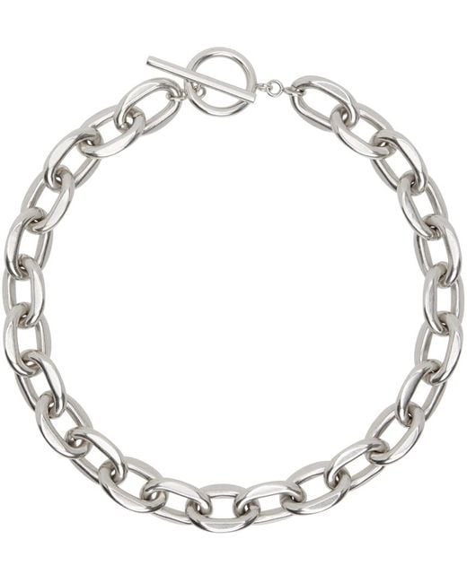 Isabel Marant Metallic Silver Your Life Man Necklace for men