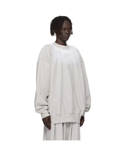 Hed Mayner White Fur Trim Sweatshirt for men