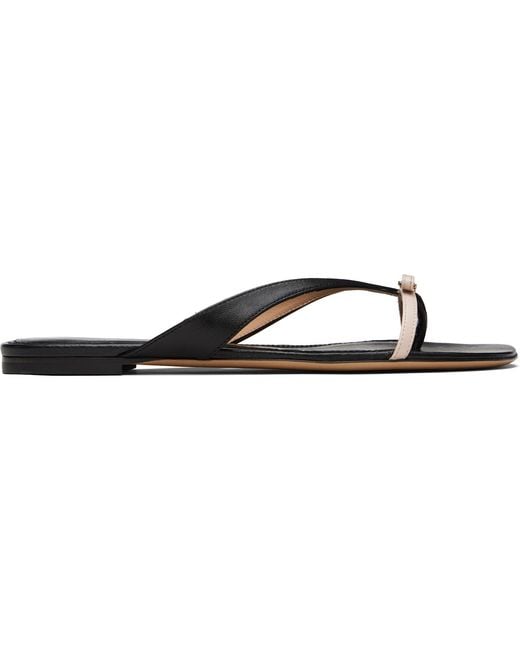 Ferragamo Black Mini Bow Flip-Flops