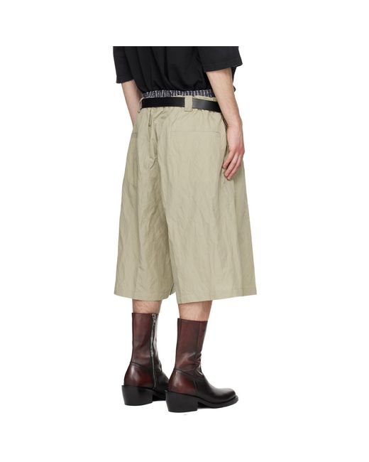 Willy Chavarria Natural Khaki Toluca Shorts for men