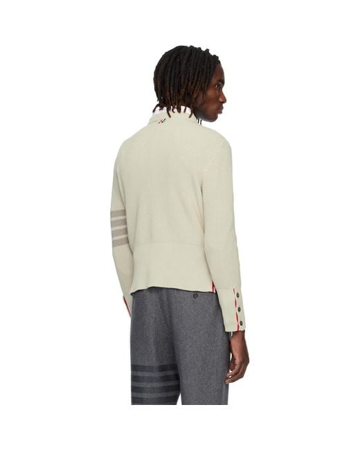 Thom Browne Black Cotton Cardigan Stitch 4-Bar Sweater for men