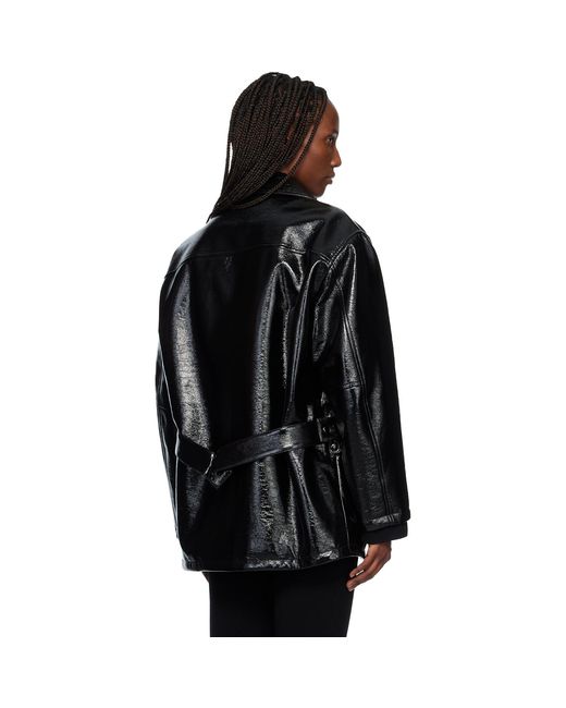 Courreges Black Oversized Vinyl Jacket