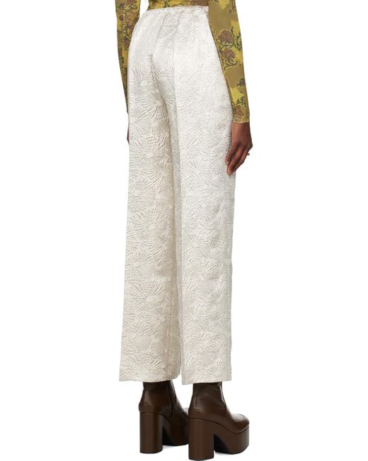 着心地ゆったり♪【Dries Van Noten】フローラル トラウザーズ Dries Van Noten シルバー フローラル トラウザーズ ナチュラル