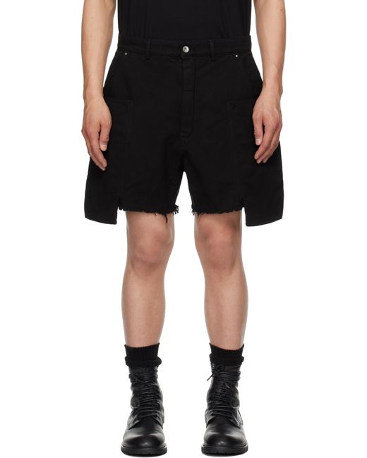 Rick Owens Black Hollywood Stefan Cargo Shorts for men