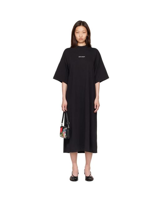 Palm Angels Black 'Milan La' T-Shirt Maxi Dress