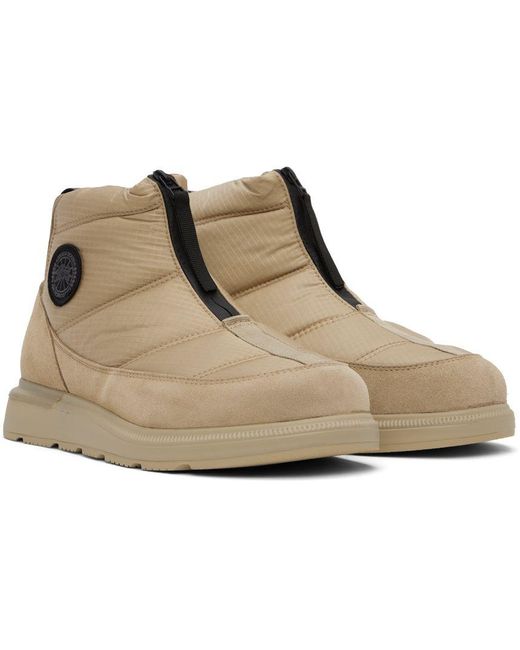 Canada Goose Beige Crofton Puffer Boots in Black for Men | Lyst
