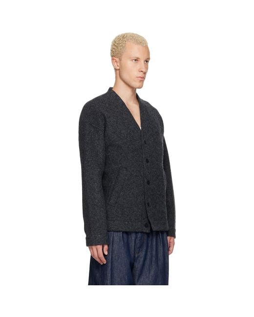 Lacoste Black Oversize Fit Cardigan for men