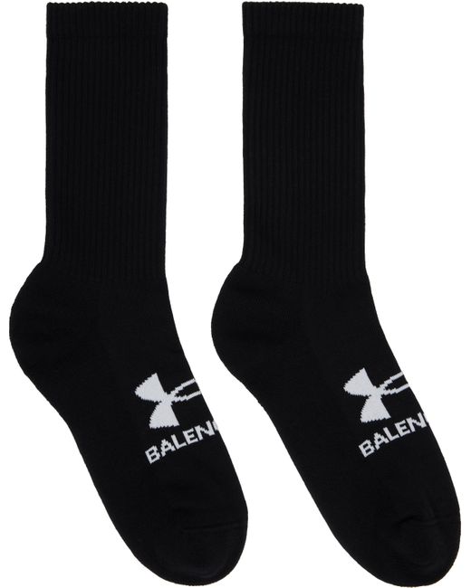 メンズ Balenciaga ブラック Under Armourエディション Tennis ソックス Black