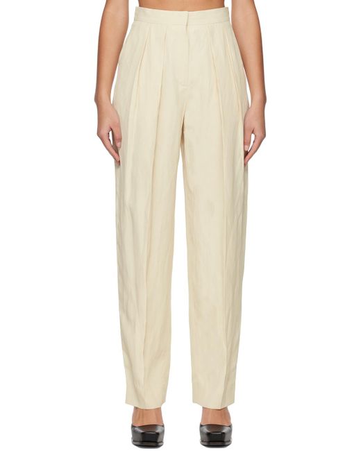 Stella McCartney Natural Off-white Pleated Trousers