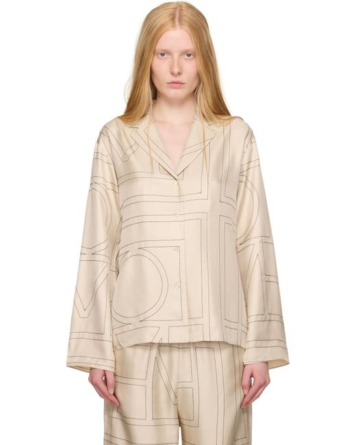 Totême  Natural Monogram Silk Shirt
