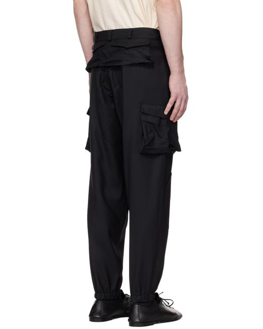 Magliano Black Multipocket Cargo Pants for men