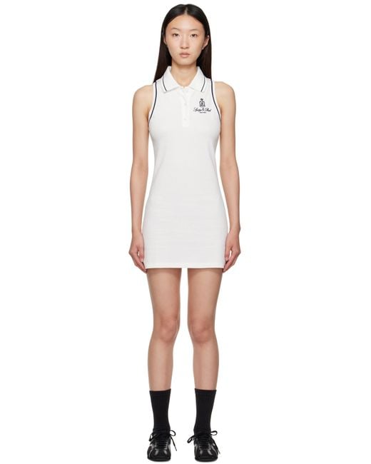 Sporty & Rich Black Vendome Pique Polo Minidress