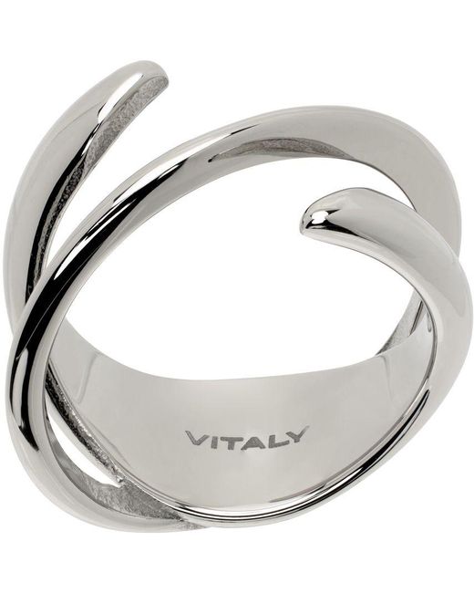 Vitaly Metallic Silver Helix Ring for men