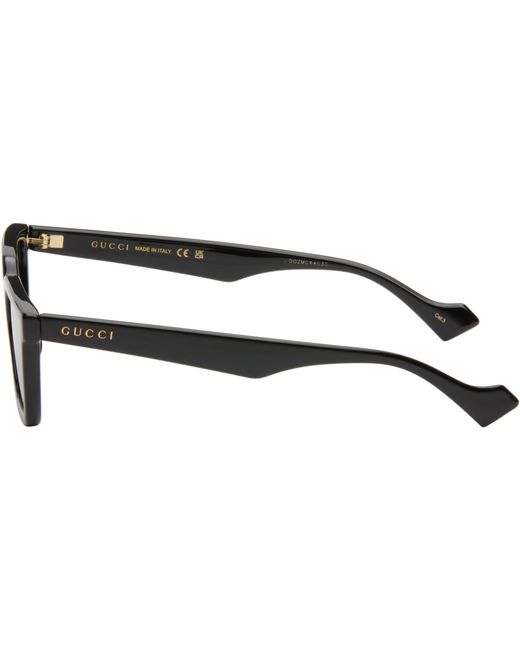 Gucci Black Rectangular-Frame Sunglasses for men
