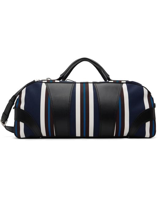 Dries Van Noten Black Canvas Weekend Bag for men