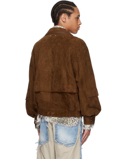 ANDERSSON BELL Brown Mikoos Suede Bomber Jacket for men