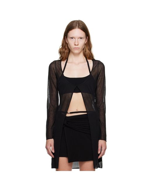 Paris Georgia Black Jasmine Cardigan & Tank Top Set
