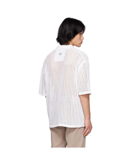 Wooyoungmi White Dropped Shoulder Polo for men