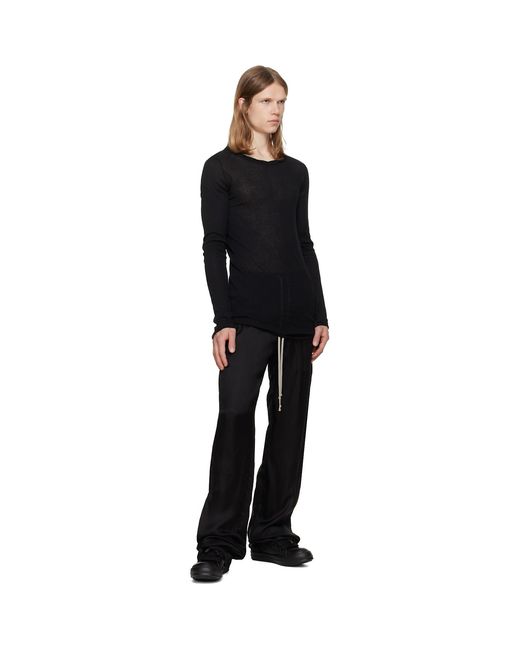 Rick Owens Black Tower Dietrich Drawstring Trousers for men