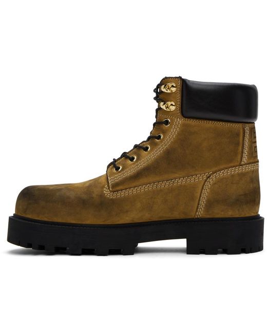 Givenchy Beige & Black Show Lace-up Boots for men