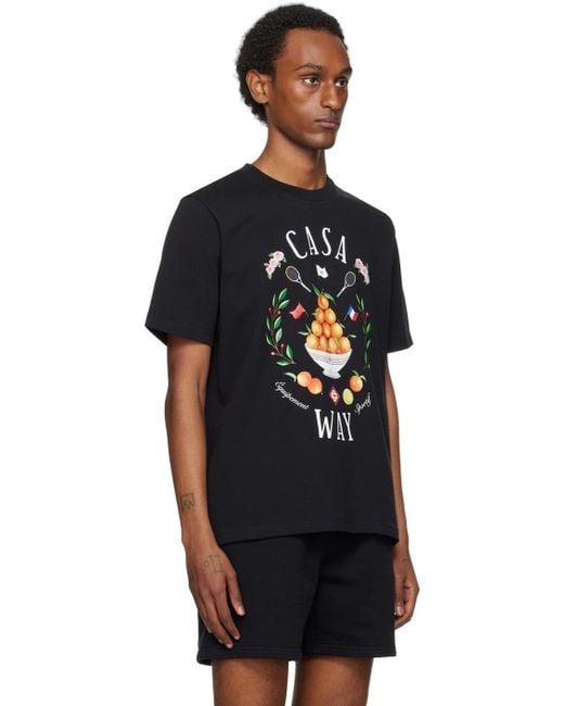 【関税込み】Casablanca SSENSE限定 ブラック Casa Way Tシャツ Casablanca SSENSE Exclusive Black Casa Way T-Shirt Casablanca