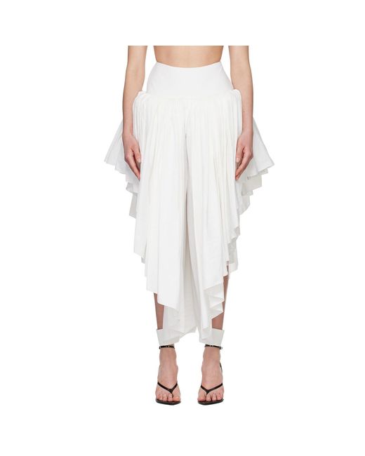 Alaïa White Alaïa Nylon Maxi Petticoat Midi Skirt