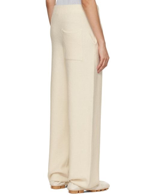 Issey Miyake Natural Off- Cotton & Alpaca Knit Lounge Pants