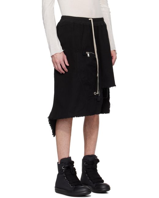 メンズ Rick Owens ブラック Hollywood Dracca スカート Black