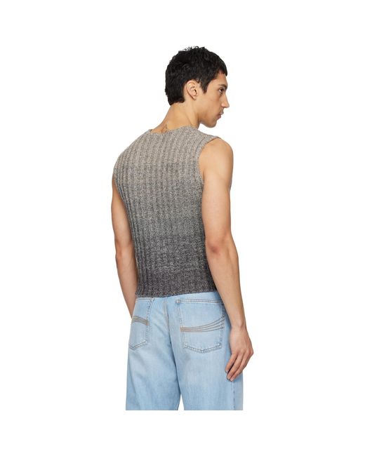 ERL Black Gradient Sweater Vest for men