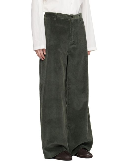 SOSHIOTSUKI Black Double Beltloop Corduroy Trousers for men
