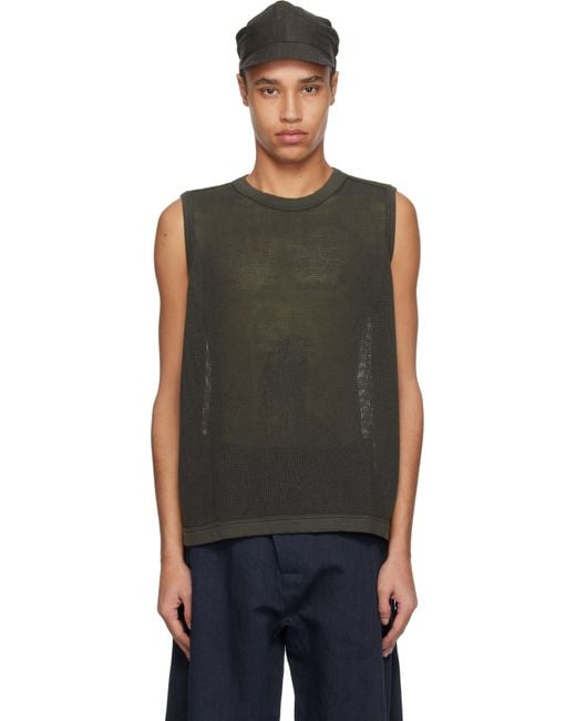 Jan Jan Van Essche Black O-Project Mesh Jersey Tank Top for men