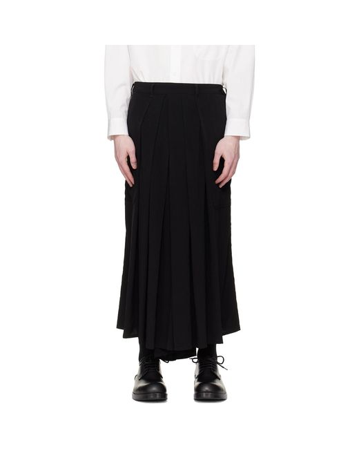 Yohji Yamamoto Black Ta Tuxedo Hakama Trousers for men