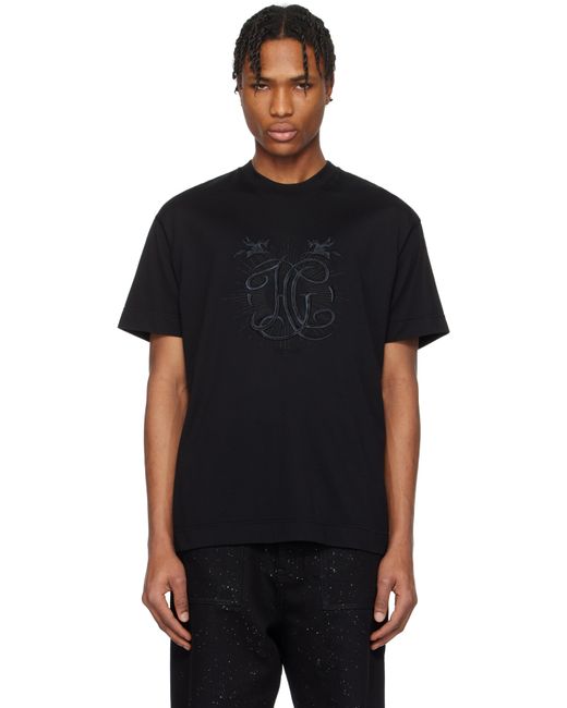 Givenchy Black 'Hg' Embroidery T-Shirt for men