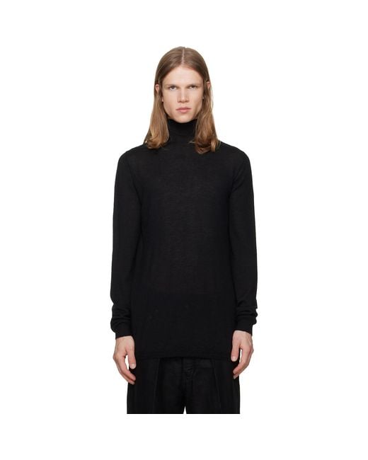 Rick Owens Black Tower Level Turtleneck for men
